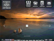Tablet Screenshot of phoenixartwear.com